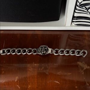 Silver Skull Chain Bracelet